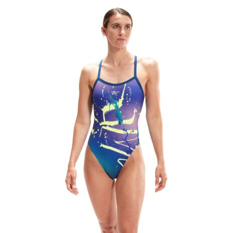 Ladies Placement Digital Turnback Swimsuit